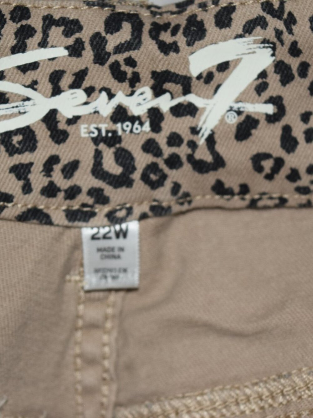 NWT Seven7 Tummyless Skinny Jeans Leopard Animal Print High Rise 22W - Picture 6 of 8